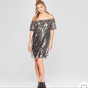 Sparkly silver sequined party dress. Sz XL